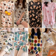 McJoden - HARUMI Piyama Wanita Lengan Pendek Comel Baju Tidur Wanita Set Pakaian Malam Wanita Pakaia