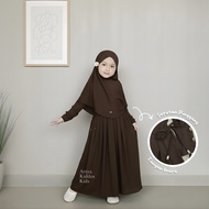 Aseqa Gamis abaya with drawstring waist, soft, cool Jersey material, Coupe, mother and child, Free H