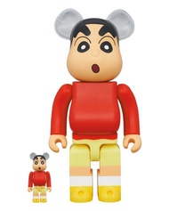 包郵 Medicom Be@rbrick Bearbrick 蠟筆小新 原色 400% + 100% 套裝