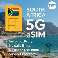 South Africa eSIM 5G High Speed Data No Speed Reduction Supports Hotspot 3-50GB