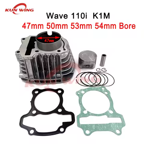 47MM 50MM 54MM Big Bore Cylinder Piston Kit for HONDA WAVE 110i DREAM 110i CROSS CUB K1M 2021-2024 1