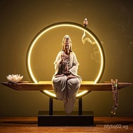 Vintage Ceramic Lamp Circle Aromatherapy Nanhai Guanyin Bodhisattva Living Room Home Worship Guanyin