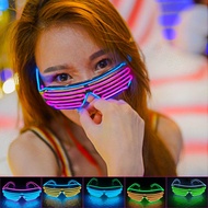 EL Neon Glasses Dual Color Spec Mata Lampu EL Wire Light Glasses Spek Mata Led Cermin Mata Lamp