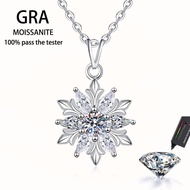 【 GRA Certificate Attached 】 0.3CT moissanite necklace, fashionable and romantic snowflake pendant S