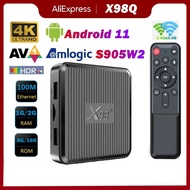 2023 X98Q Smart TV BOX Android 11 Amlogic S905W2 Quad Core 2.4G 5G Dual Wifi TV BOX 4K HD AV1 Media Player 2G 16G Set Top Box TV Receivers