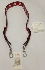 MICHAEL KORS 30S7SG9N3L鉚釘皮革肩寬背帶(紅色)