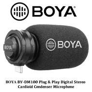 BOYA BY-DM100 Plug &amp; Play Digital Stereo Cardioid Condenser Microphone with Plug-in USB Type-C Connector for Android Dev
