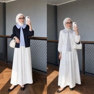 [READY] Nazla Cardi Stripe Knit Blouse | Cardi Blouse Wanita