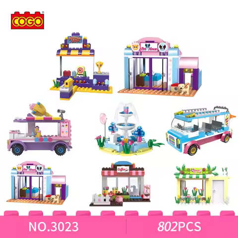COGO Mini Street View Building Blocks - City Cola Store Model - Assembled Castle Toys for Kids(802 P
