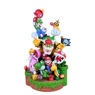 【321】y129 Super Mario GK Scene Set Red Bowser Green Bowser Mario Action Figure Princess Statue Model