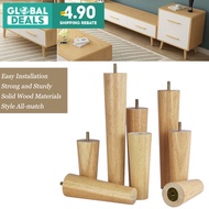 Nobao Oak Conical Furniture Leg M6/M8/M10 Screw Wood Sofa Leg for DIY Furniture Raised Feet