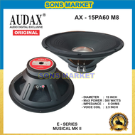 SPEAKER AUDAX AX 15 PA 60 FULL RANGE 15in 15inch 500 WATT 15PA60 AX 15PA60 M8 ORIGINAL AUDAX INDONES