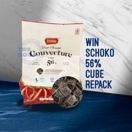 (Repack) Win Schoko 56% Cube (100, 250 gr) Dark Couverture Premium Cubic Chocolate Cube