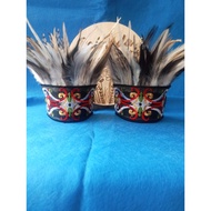 Fur bracelet with ethnic cloth typical of kalimantan,/ fur hat for children and adults
