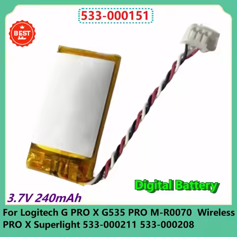 533-000151 Mouse Battery 3.7V 240mAh For Logitech G PRO X G535 PRO M-R0070 Wireless PRO X Superlight