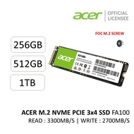 ACER M.2 2280 NVME PCIE 3x4 SSD FA100 (256GB/512GB) NOTEBOOK DESKTOP 3D NAND