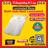Customise laminated menu for printing |  laminated menu | Multiple Design | Order Now