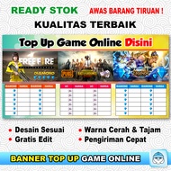 BANNER TOP UP GAME ONLINE UKURAN 120X60 CM TERMURAH