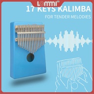 LOMMI 17คีย์ Blue Kalimba C Tone Mini คีย์บอร์ดแอฟริกันไม้ Thumb Finger Piano K05-Blue