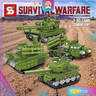 SY Sheng Yuan 1670A 1670B 1670C 1670D Survival Warfare 4IN1 T-90 Tank Vehicle Army Military Building
