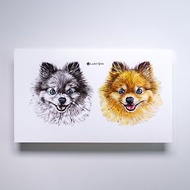 松鼠狗博美犬 刺青紋身貼紙水印貼 小型犬狗仔寵物頭像手繪插畫