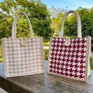 Tote Bag Linen Bag Lunch Box Lunch Bag Houndstooth Tote Bag Working Small Tote Bag Fashionable Small Tote Bag cpze333.sg 4.30