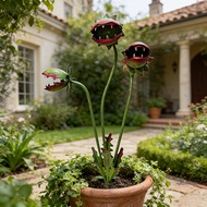 Funny Plant Simulation Garden Stake​ – Creative Painted Iron Art Venus Flytrap for Outdoor Yard/Pati