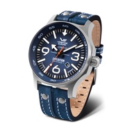 Vostok Europe Expedition Blue Dial Leather Strap Men Watch YN55-595A638-L