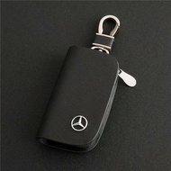 Mercedes-Benz Car Key Holder Leather Smart Remote Cover Fob Case KeyChain Pouch for GLE GLC GLS AMG 