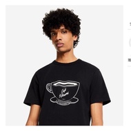 ((Pure Cotton Ready Stock) Kitsune Cafe Summer New Style Coffee Cup Pattern Printing Unisex T-Shirt