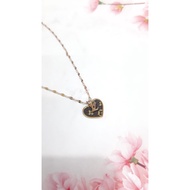 WOMEN'S NECKLACE LV CHAIN MODEL BROWN TITANIUM ANTI RUST STAINLESS STEEL KL404