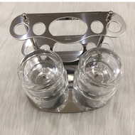 304 Stainless Steel Bathroom Cup Holder, Cup Holder with Space for Toothbrush and Toothpaste