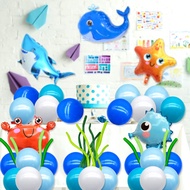 11pcs Ocean Foil Balloon Set Shark Octopus Crab Whale Starfish Sea Animal Theme Party Baby Shower Kids Birthday Party Decoration Supplies