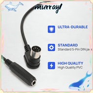 MURRAY Sound Adapter Cable, 6.35mm 30cm/11.8in 6.35mm to MIDI 5 Pin Cable, Universal 90 Degree Plug 