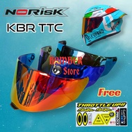 KBR TTC Helmet Visor, Flat Visor Kbr Ttc Full Face Free Sticker