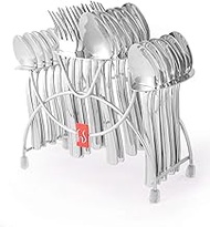 fnS Venice 24 Pcs Cutlery Set with Stainles Steel Stand Stand 6 Pc Dinner Spoons