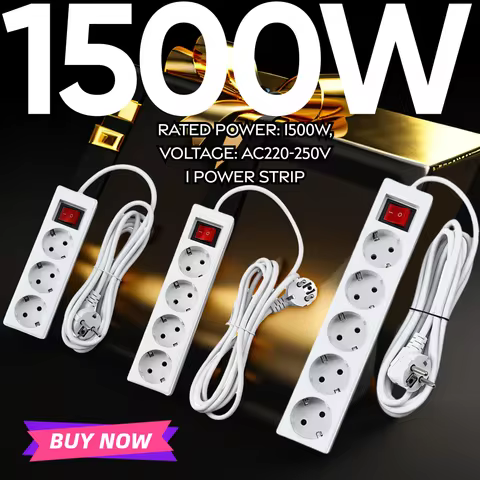 2/3/5Meters cord EU plug power strip EU extension electric cord for Russia Korea Europe power strips