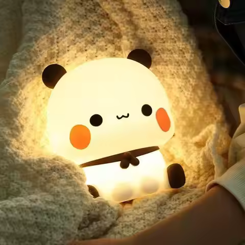 Cute Panda Night Light LED Squishy Novelty Animal Touch Night Lamp 3 Modes Dimmable Baby kids Bedroo