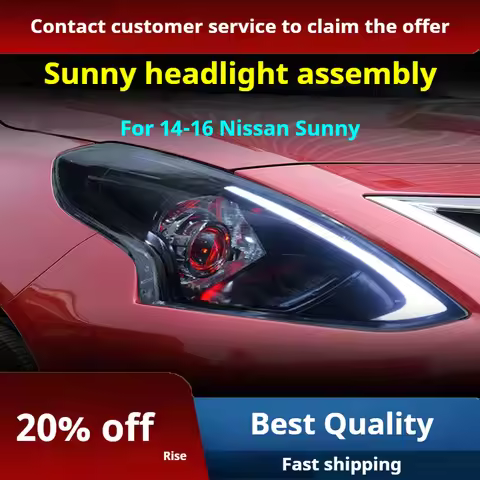 FT Car Lights For Nissan Sunny Headlights 2014-2016 Almera LED Projetor Headlamp Daytime Running Lig