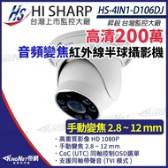 [No Name] Shengrui HS-4IN1-D106DJ 2 Million Coaxial Audio 1080P Indoor Hemispherical Zoom Camera Mon