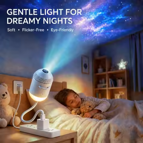 2-in-1 Galaxy Projector Night Light,USB Star Projector for Bedroom with Sliding Projection Films,Min