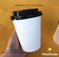 Paper Cup 12 Oz NESTO Hot Polos ISI 50 PCS / Gelas Kertas Minuman Panas 12 Oz / Paper Cup 12 oz Puti