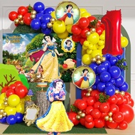 90pcs/set Disney Snow White Princess Theme Blue Yellow Red Latex Golden Balloons Garland Arch Kit Gi