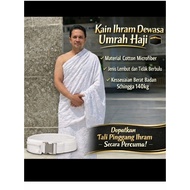 Set Kain Ihram Lelaki Premium (1.4kg) - Sejuk, Tebal & Lembut + PERCUMA Tali Pinggang | Kelengkapan 
