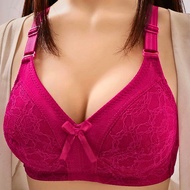 Women Bra Plus Size Wireless BC Cup Floral Lace Full Cup Thin Sponge Baju Dalam Wanita Tanpa Dawai T