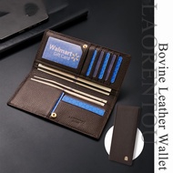 LAORENTOU Bovine Leather Wallet for Men Bifold with Zipper Coin Pocket Casual Purse Slim Purse