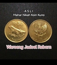 Harga Tertera 10 Keping Koin 50 Rupiah Asli Original Rp 50 komodo 1990-an tahun acak Mahar Koleksi U