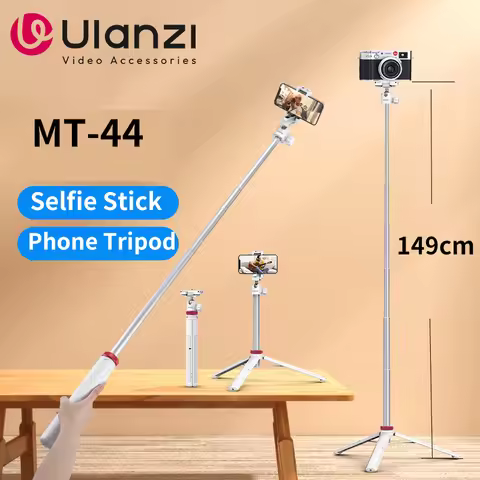 Ulanzi MT-44 1.46M Extend Selfie Stick Tripods Tripod With phone Clamp For Cameras Cellphone Samsung