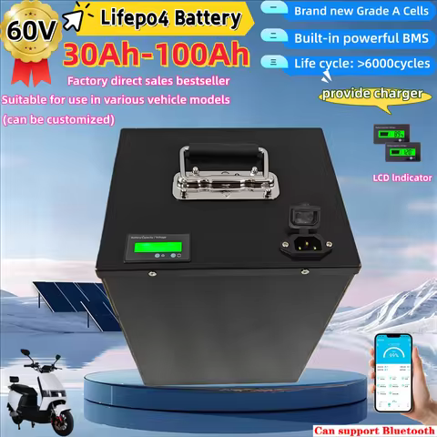 HC_BMS 20S Lifepo4 60V 30Ah 40Ah 50Ah 60Ah 70Ah 80Ah 90Ah 100Ah Lithium Battery for 1000W 2000W 3000