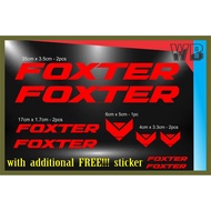 Foxter sticker for bike frame (Red Glossy) - 1set